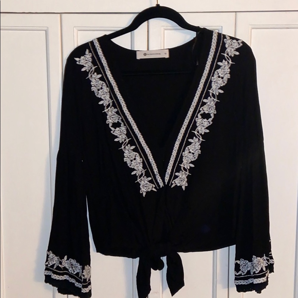 Flared long sleeve dressy shirt